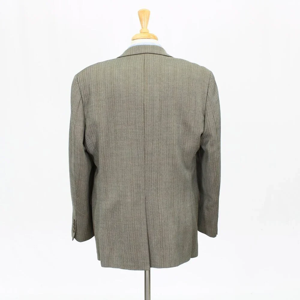 IZOD 44R Beige Check 2-Button Sport Coat Blazer Jacket G140